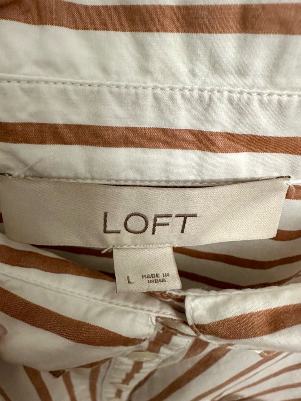 LOFT Striped Poplin Everyday Oversized Pocket Shirt - Picture 6 of 9